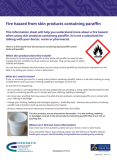 Medsafe brochure on the fire hazard from skin products containing paraffin