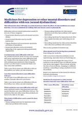 Medsafe brochure on Medicines for depression or other mental disorders and difficulties with sex (sexual dysfunction)