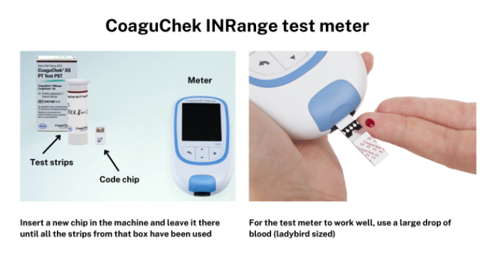 CoaguChek meter being used