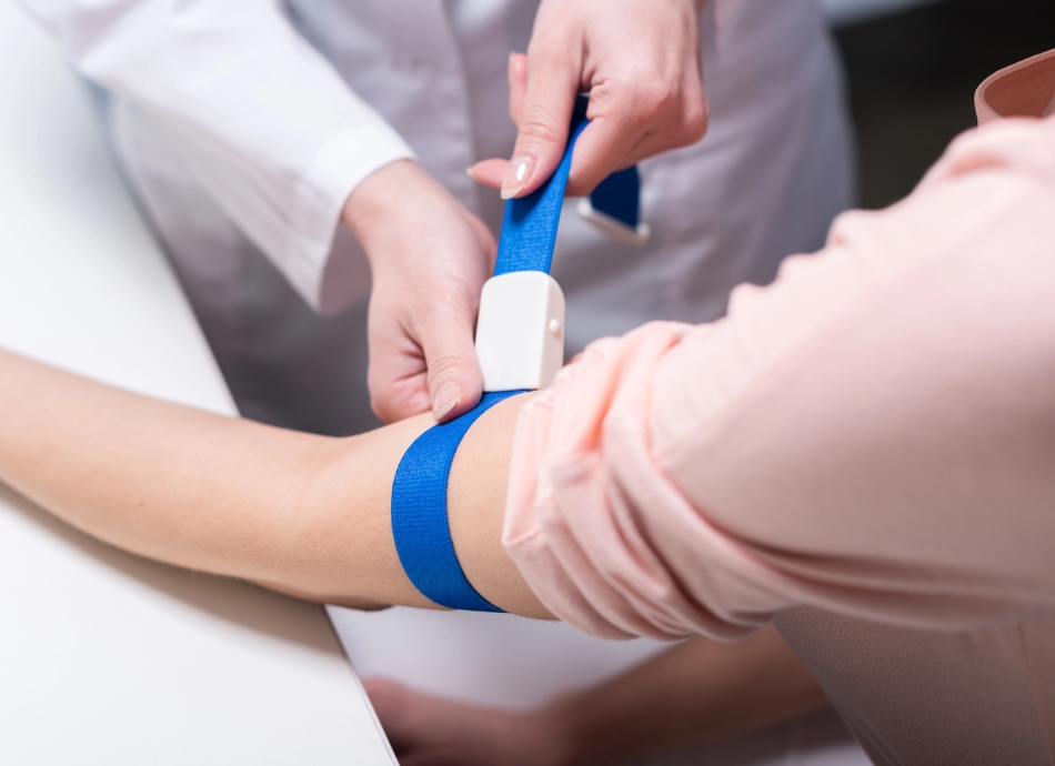 Person preparing for blood test