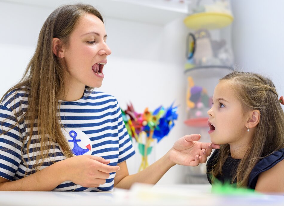 Speech therapist with child