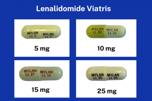 Images of different strengths of lenalidomide viatris capsules