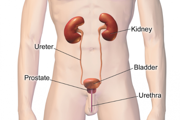 Diagram of male urinary tract