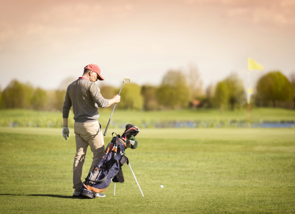 Man on golf course