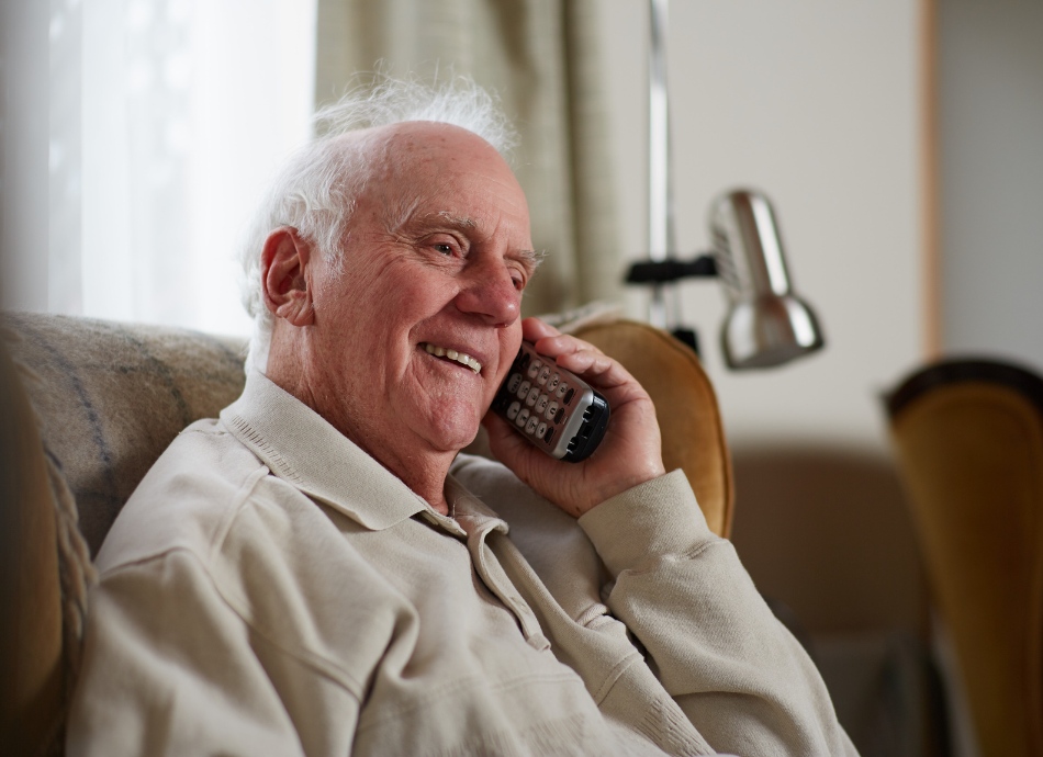 Older man on phone