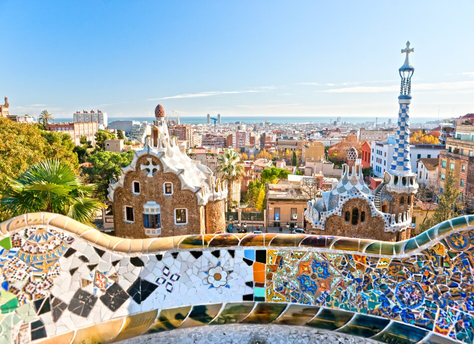 Gaudis Parc Guell in Barcelona Spain