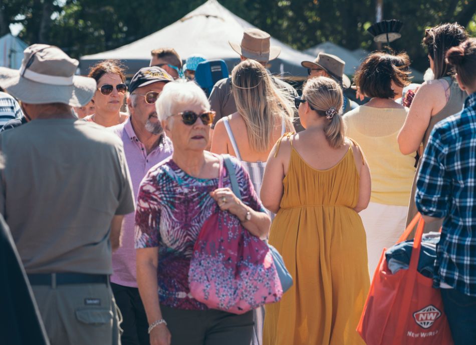 People at outdoor market NZ