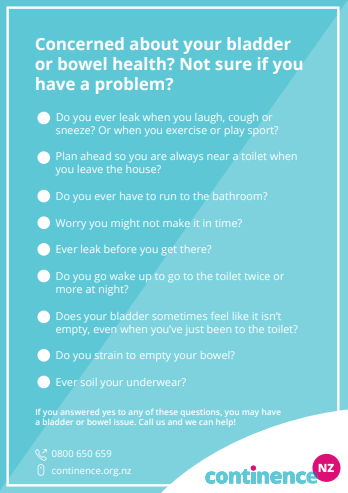 bladder bowel checklist brochure