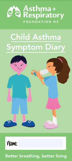 child asthma symptom diary asthma resp foundation nz