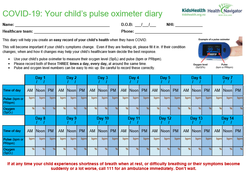 covid19 child pulse symptom diary 151221