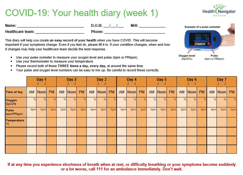 covid19 your health diary 151221