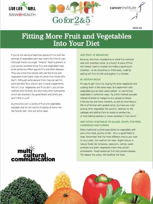 fitting more fruit and vege into diet