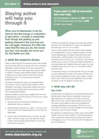 get active to beat depression hpa brochure