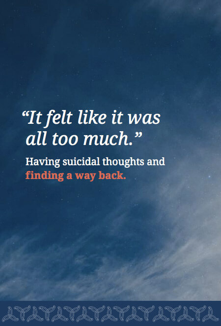 having suicidal thoughts then finding a way back mhf moh nz