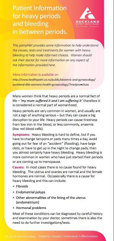 Periods – heavy bleeding