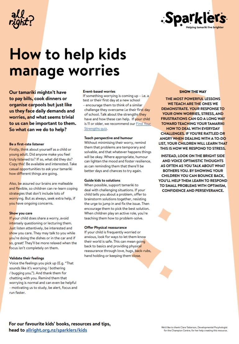 how to help kids manage worries