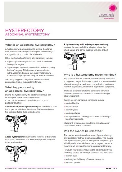 hysterectomy abdominal