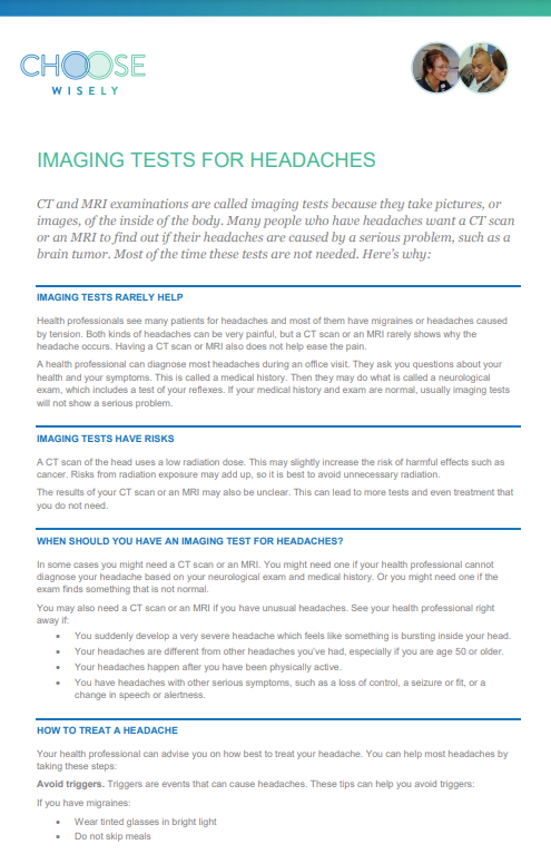 imaging tests for headaches