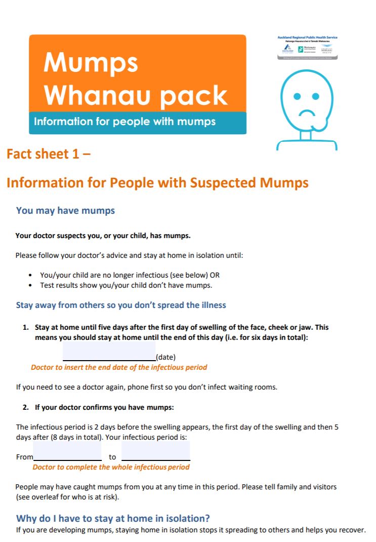 information for people with suspected mumps