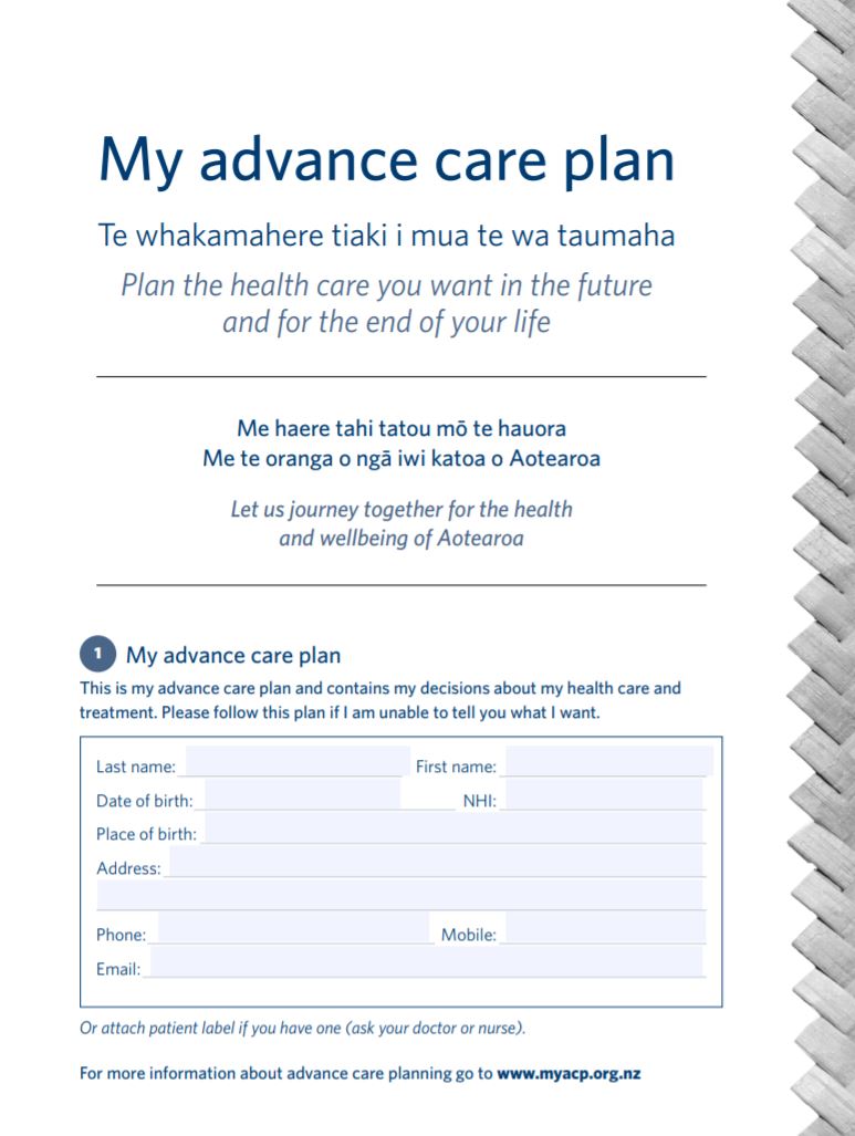 my advance care plan without guide