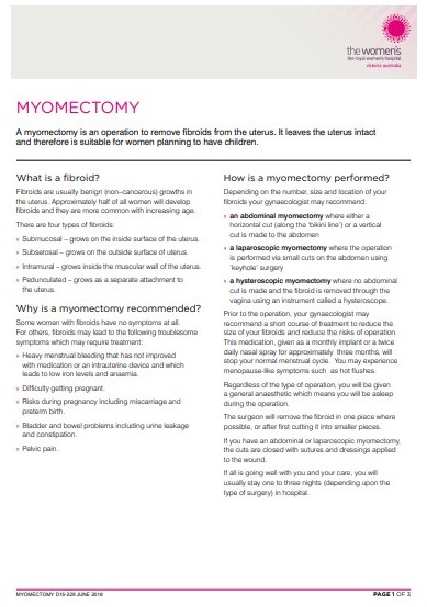 myomectomy