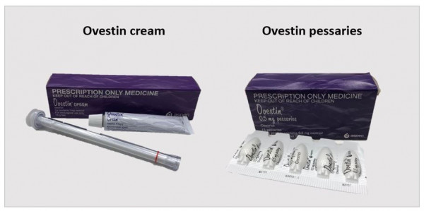Photo of Ovestin cream and pessary packing and applicator