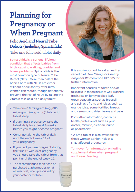 planning for pregnancy or when pregnant brochure