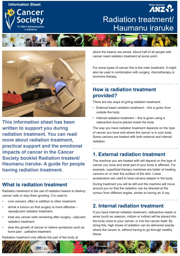 radiation treatment information sheet