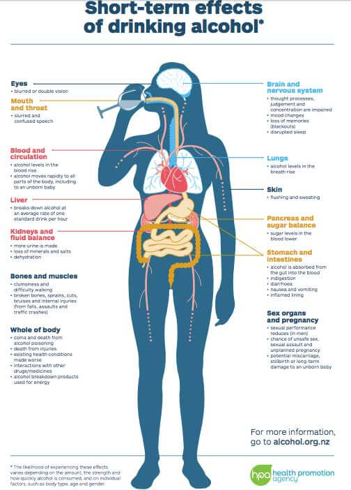 short term effects of drinking alcohol hpa nz 2018
