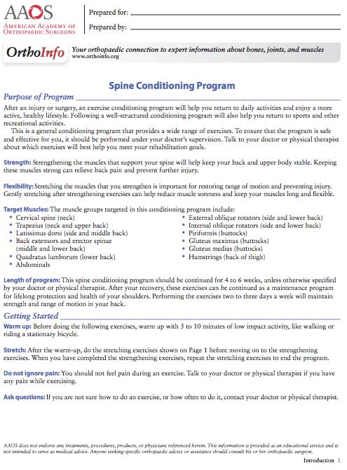 spine conditioning program aaos