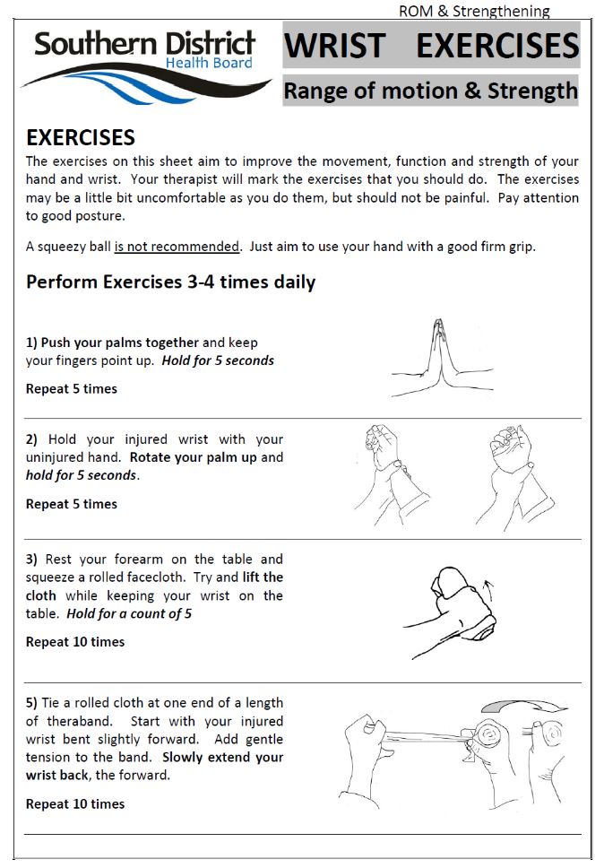 wrist exercises range of motion and strength