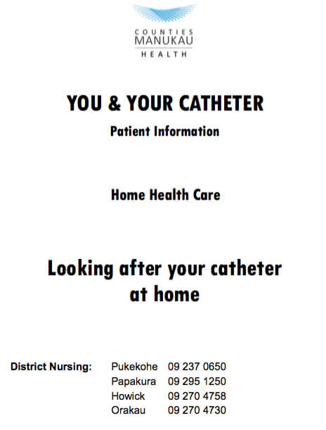 you and your catheter counties manukau dhb