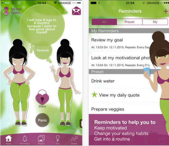 My Diet Coach app screenshots