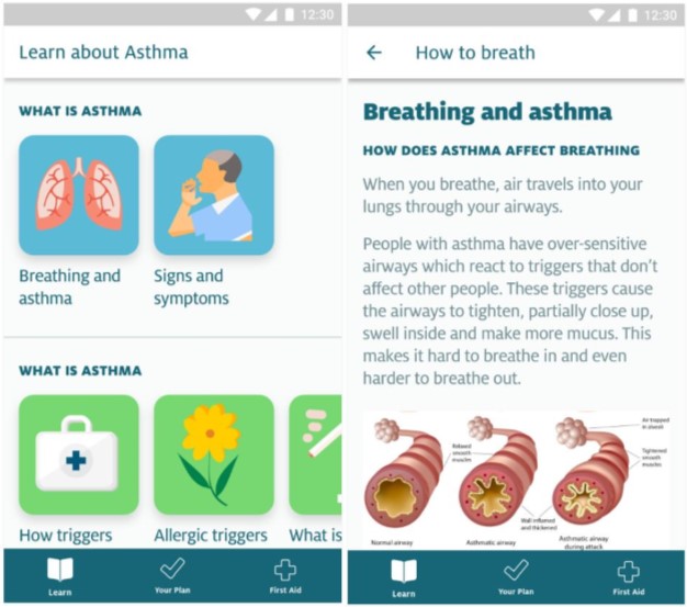 My Asthma app screenshots